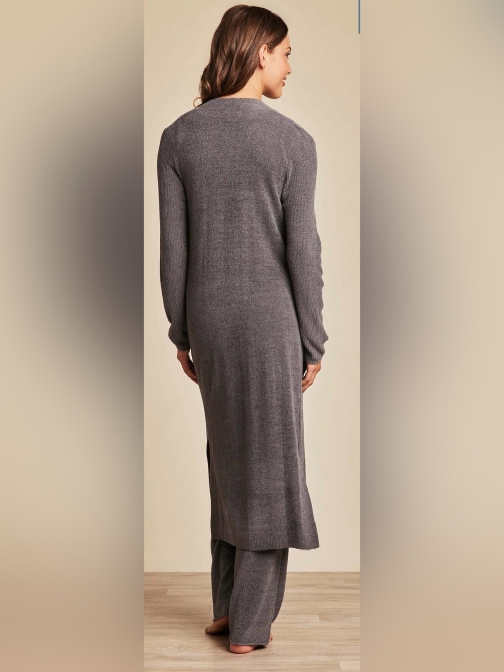 BAREFOOT DREAMS Cozy Chic Ultra Lite® Everything Cardigan SIZE S Coal NEW - Picture 2 of 11